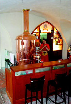 Bar mit Braukessel